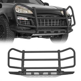 Bxg.7208-s Hooke Road Front Grille Brush Bumper Guard With Skid Plate Fit 03-10 Porsche Cayenne 955 957
