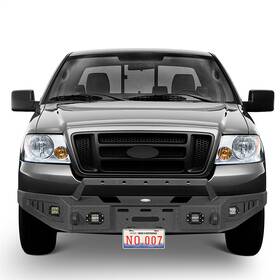 Bxg.8005 Hooke Road Fit 2004-2008 Ford F150 Textured Steel Front Bumper With Led Light And Winch Plate