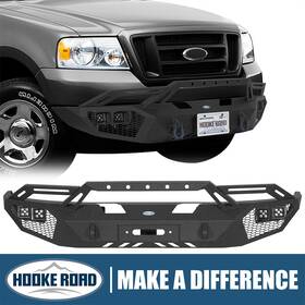 Bxg.8007 Hooke Road Fit 2004 2005 2006 2007 2008 Ford F150 Front Bumper With Winch Plate