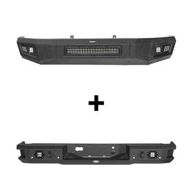 Bxg.8200 Hooke Road Textured Steel Front Rear Bumper Assembly With Led Lights For 2009-2014 Ford F150