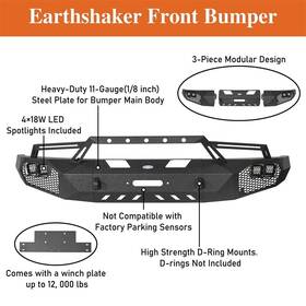 Bxg.8200b Hooke Road Bxg.8200a Steel Front Winch Bumper Or Rear Step With Led Lights For F-150 2009-2014