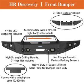 Bxg.8202 Hooke Road Front / Rear Bumper With Winch Plate For 2009 2010 2011 20112 2013 2014 Ford F150