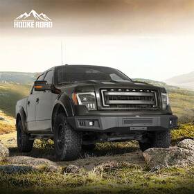 Bxg.8212 Hooke Road Steel Full Width Front Bumper With Led Light Fit 09-14 Ford F-150 Exclude Raptor