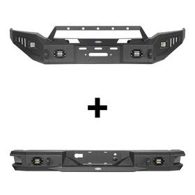 Bxg.8250-s Hooke Road Steel Front Rear Bumper Cover With Winch Plate Lights For 2018 2019 2020 Ford F150