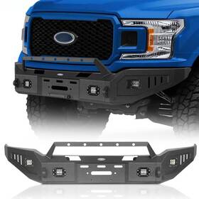 Bxg.8255 Hooke Road Fit Ford F-150 2018 2019 2020 Heavy Duty Steel Front Bull Bumper With Winch Plate