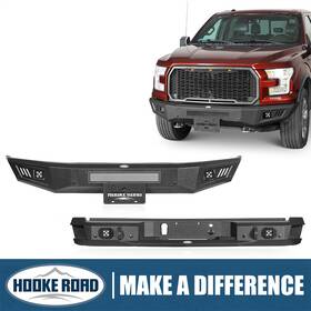 Bxg.8284 Hooke Road Bxg.8281 Guardian Front And Rear Back Bumper With Light Fit 2015-2017 Ford F-150
