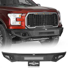 Bxg.8282 Hooke Road Full Width Front Steel Bumper With Led Lights For Ford F-150 2015 2016 2017 Trucks