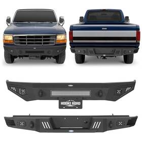 Bxg.8541 Hooke Road Bxg.8543 Fit 1992-1996 Ford F-150 F-250 F-350 Front Bumper Rear Steel With Light