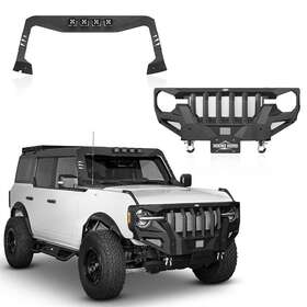 Bxg.8918-s Hooke Road Bxg.8921-s Mad Max Grill Bumper Windshield Frame Cover With Led Light Fit 21-23 Ford Bronco