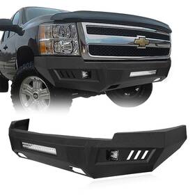 Bxg.9021 Hooke Road Textured Replaced Front Bumper With Led Lights For 07-13 Silverado 1500 2nd Gen