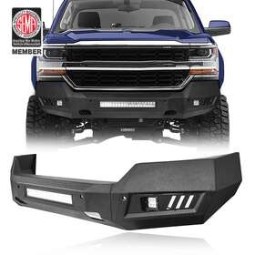 Bxg.9023 Hooke Road Stubby Front Bumper With 120w Led Light Bar For 2016 2017 2018 Chevy Silverado 1500