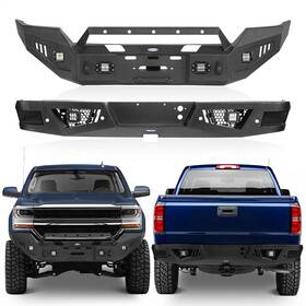 Bxg.9026 Hooke Road Bxg.9024 Fit 2016 2017 2018 Chevy Silverado 1500 Front And Rear Bumper With Winch Plate Light