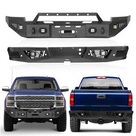 Bxg.9024 Hooke Road Bxg.9028 Off-road Front Rear Bumper With Winch Plate For 2014-2015 Chevy Silverado 1500