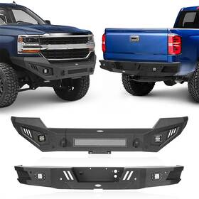 Bxg.9025-1 Hooke Road Bxg.9029 Front Bumper Rear With Led Light Fit 2016 2017 2018 Chevy Silverado 1500