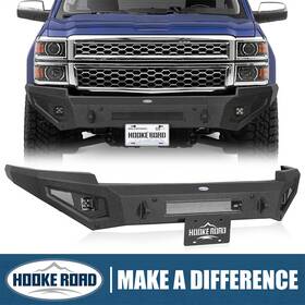 Bxg.9035 Hooke Road Front Bumper Steel With Led Light Bar Fit 2014-2015 Chevy Silverado 1500