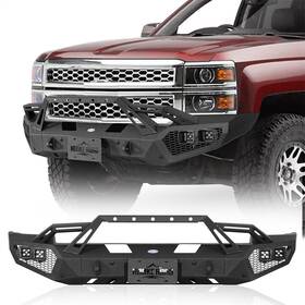 Bxg.9037 Hooke Road Offroad Steel Front Bumper With Winch Plate Fit 2014-2015 Chevy Silverado 1500