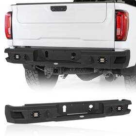 Bxg.9203 Hooke Road Steel Rear Step Bumper With License Plate Light For Gmc Sierra 2500/3500 2020-2023