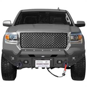 Bxg.9430 Hooke Road Front Bumper Reinforcement With Winch Plate And Light Fit 2014 2015 Gmc Sierra 1500