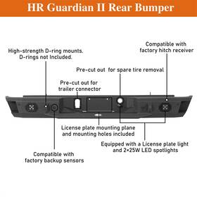 Bxg.9462 Hooke Road Bxg.9460 Steel Front Rear Bumper Reinforcement With Winch Plate Fit 16-18 Gmc Sierra 1500