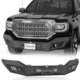 Bxg.9461 Hooke Road Full Width Steel Front Bumper With Led Lights Fit 2016 2017 2018 Gmc Sierra 1500
