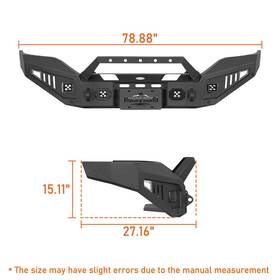 Bxg.9462 Hooke Road Fit Gmc Sierra 1500 2016-2018 Texture Steel Front / Rear Bumper With Side Step