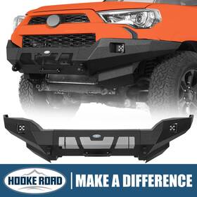 Bxg.9822-s Hooke Road Fit 2014-2024 Toyota 4runner Texture Black Steel Front Bumper With Led Spotlight