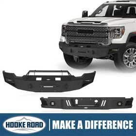 Hooke Road Bxg92019204 Front Rear Bumper With Winch Plate And Light For 20-23 Gmc Sierra 2500hd