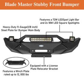 Qp.bxg-115 Hooke Road Qp.bxg-115/117 Stubby Front Bumper Or Rear With Tire Carrier Fit 07-18 Wrangler Jeep Jk 4wd