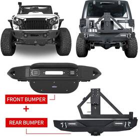 Qp.bxg-114 Hooke Road Qp.bxg-132 Front Bumper Rear With Led Lights Fit 2007-2018 Jeep Wrangler Jk