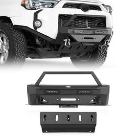 Bxg.9809-s Hooke Road Qt.10026 Front Bumper With Skid Plate And Winch Light Fit 2014-2024 Toyota 4runner