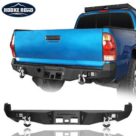 Bxg.4014 Hooke Road Rear Bumper With Hitch Receiver And Led Lights For Toyota Tacoma 2005-2015