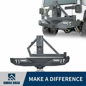 Bxg.2028 Hooke Road Rock Crawler Rear Bumper With Tire Carrier For 07-18 Jeep Wrangler Jk