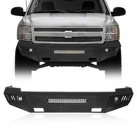 Y902190249025 Hooke Road Textured Steel Front Rear Bumper Fit 2007-2013 Chevrolet Silverado 1500 2nd Gen