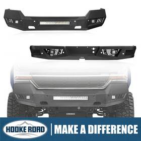 Y902390249025 Hooke Road Front Rear Bumper With Light Bar Fit 2016-2018 Chevrolet Silverado 1500 Y902390249025 Hooke Road Front Rear Bumper With Light Bar Fit 2016-2018 Chevrolet Silverado 1500