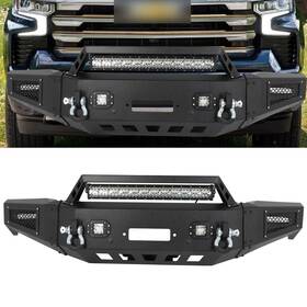 Hp129728a01 Hptour-autoparts Front Bumper Black For 2019-2021 Chevy Silverado 1500 With Winch Plate Lights