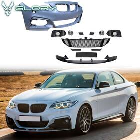 8-fb-mpf221418-fc Hyper Glory Fits 14-21 Bmw F22 F23 2-series Front Bumper Cover Kits Mp Style With Fog Lights