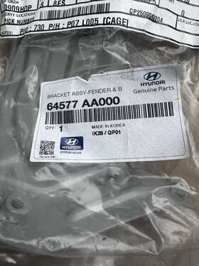 Hyundai 64577aa000 2021-2023 Bumper Fender Support Bracket New Oem