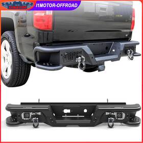 Nsl04b102-bx I1motor Steel Rear Bumper For 2007-2018 Chevy Silverado 1500/gmc Sierra 1500 With 2 Led