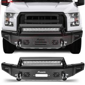 11582193 Issecondery Front Bumper For 2015-2017 Ford F-150 Xl Xlt With D-ring Winch Plate Led Light
