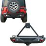 Jk-hg05-b Vijay Black Texture Rear Bumper With Spare Tire Rack Fits