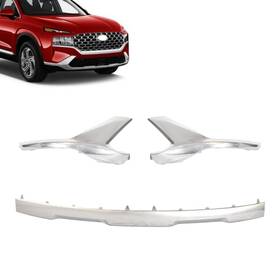 Bspagc845 Jx For 2021-2023 Hyundai Santa Fe Front Bumper Skid Plate Molding Deflector Silver