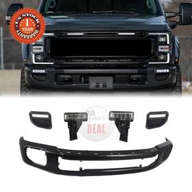 1kpfd1205k09 Karpal For 2020-22 Ford F250 F-350 Super Duty Front Bumper Kit Black With Fog Light 5pcs