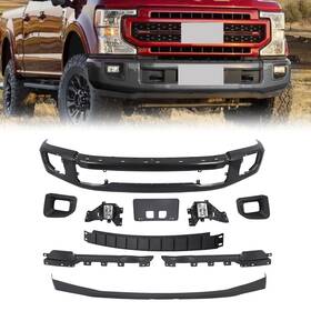 1kpfd1205k12 Karpal Black Front Bumper Kit For 20-22 Ford F250 F-350 Super Duty With Fog Light 10pc