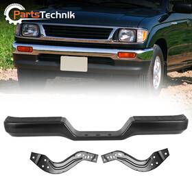 1kpty1205k13 Karpal Step Bumper Assembly For 1989-1995 Toyota Pickup Black Steel With Mounting Bracket