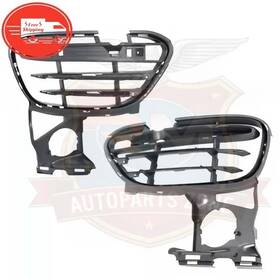 14498593 Keystone Automotive Operations New Front Bumper Insert Black Plastic Set Of 2 For 2011-2014 Porsche Cayenne