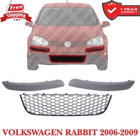 17680596 Keystone Automotive Operations 3-pcs Plastic Front For Volkswagen Rabbit 2006-2009 Bumper Face Bar Grilles