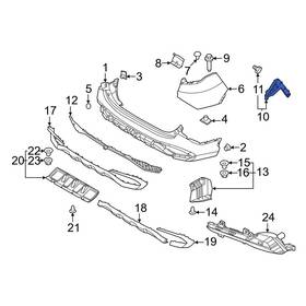 86651dw000 Kia Oe For Sportage 2023-2025 Rear Left Bumper Cover Bracket
