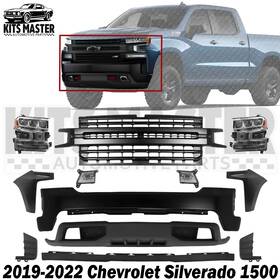 145671945 Kit Master Front Bumper Paintable And Grille For 2019-2022 Chevrolet Silverado 1500