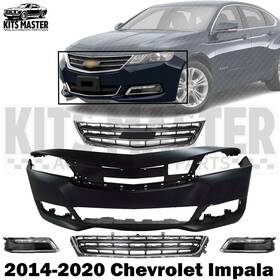 Kits Master 633406714266 Front Bumper Cover Primed And Grille Assembly Kit For 2014-2020 Chevrolet Impala