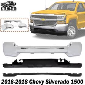 16-18cs Kits Masters Front Bumper Chrome And Valance Texturd Kit For 2016-2018 Chevrolet Silverado 1500